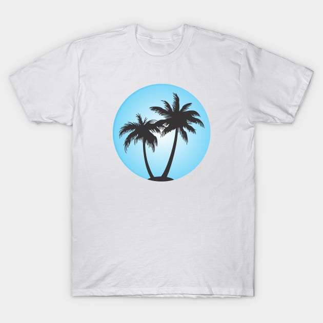 Coconut Tree on Beach T-Shirt by arashbeathew